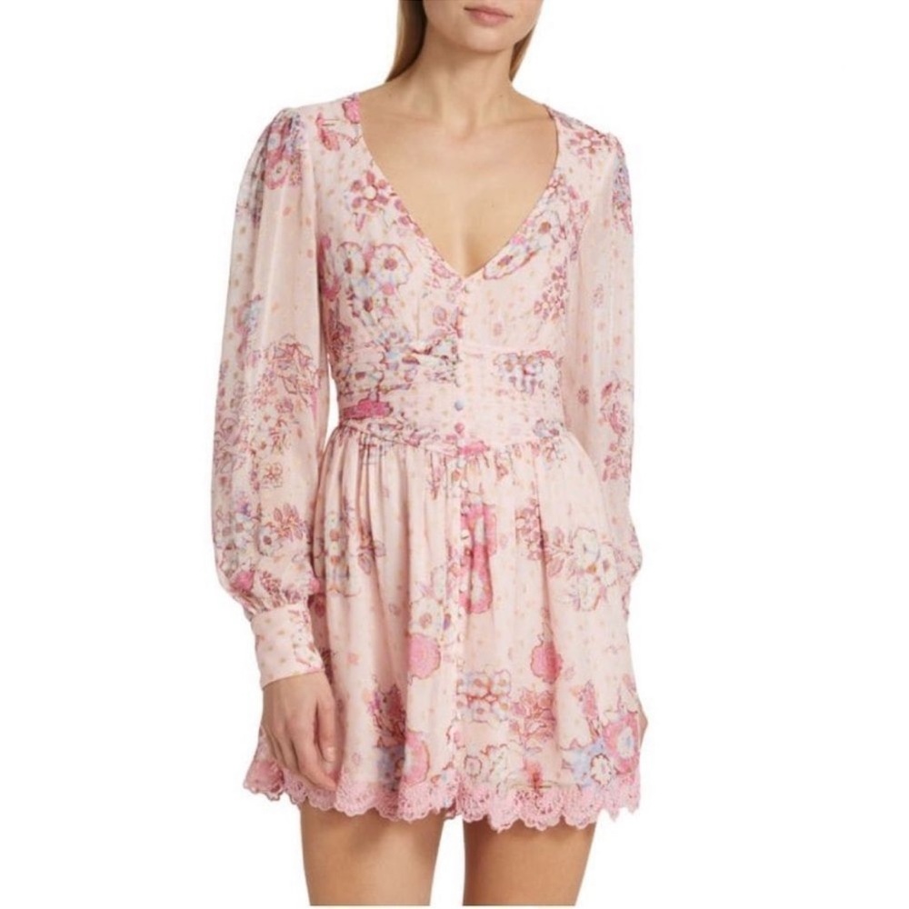 HEMANT & NANDITA Floral Print Button-Front Minidress